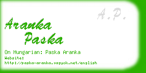 aranka paska business card